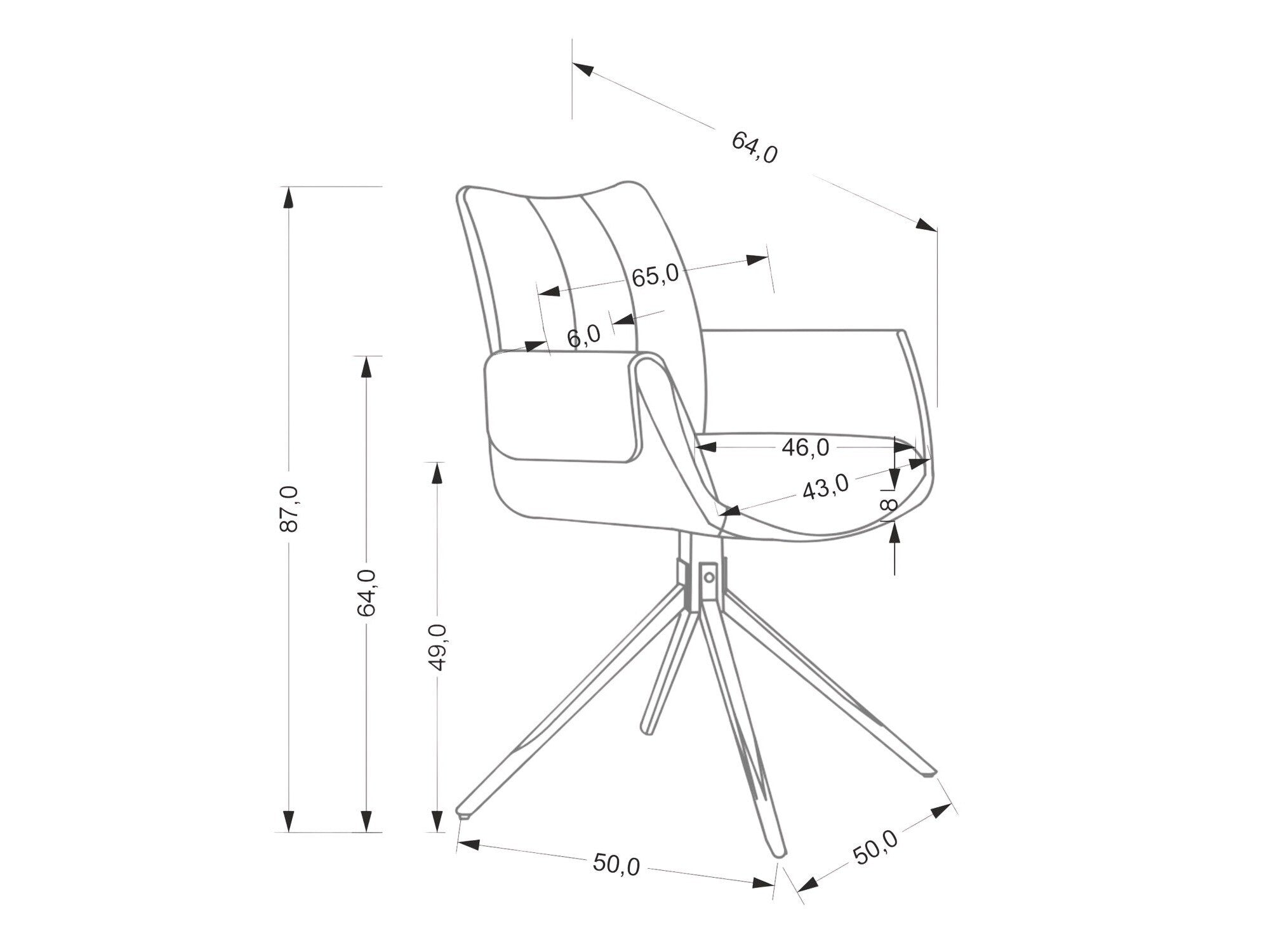 Kėdė K579 kėdė, pilka V-CH-K/579-KR-POPIEL (Pilka)