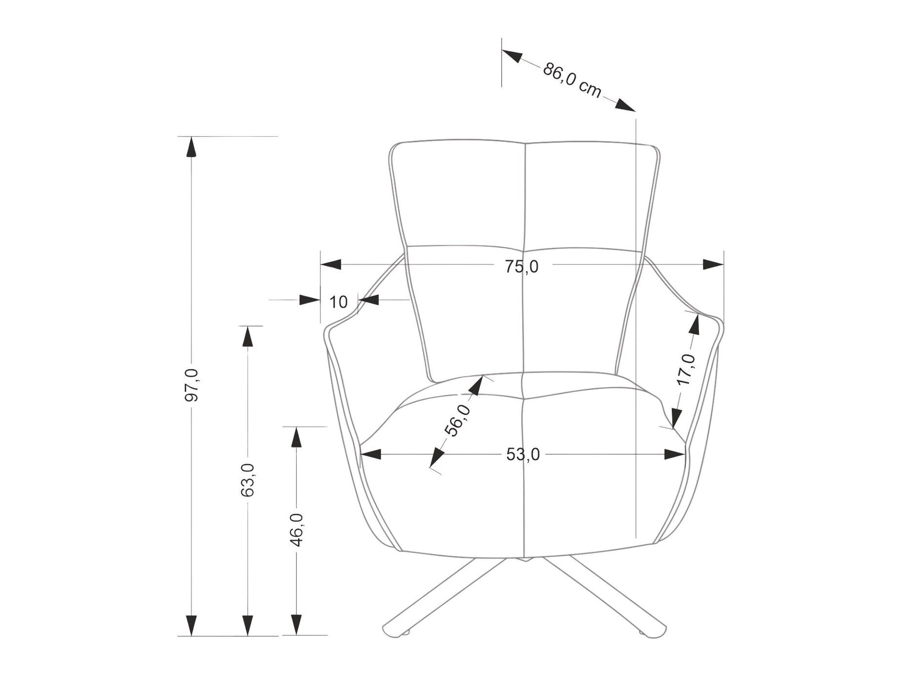 Fotelis SCAMPI leisure kėdė, pilka V-CH-SCAMPI-FOT-POPIEL (Pilka)