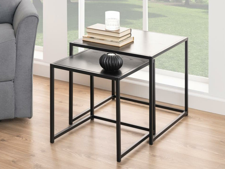 Žurnalinių staliukų komplektas Seaford nest of stalai juoda 0000080882