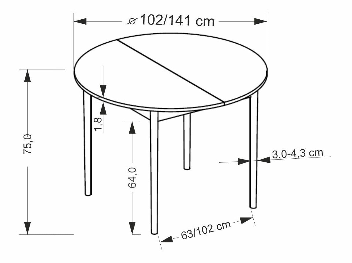 Stalas PIVOT extension stalas top - kašmyras, kojos - natural V-PL-PIVOT-ST-KASZMIR/NATURALNY (Šviesus medis + Kašmyras)