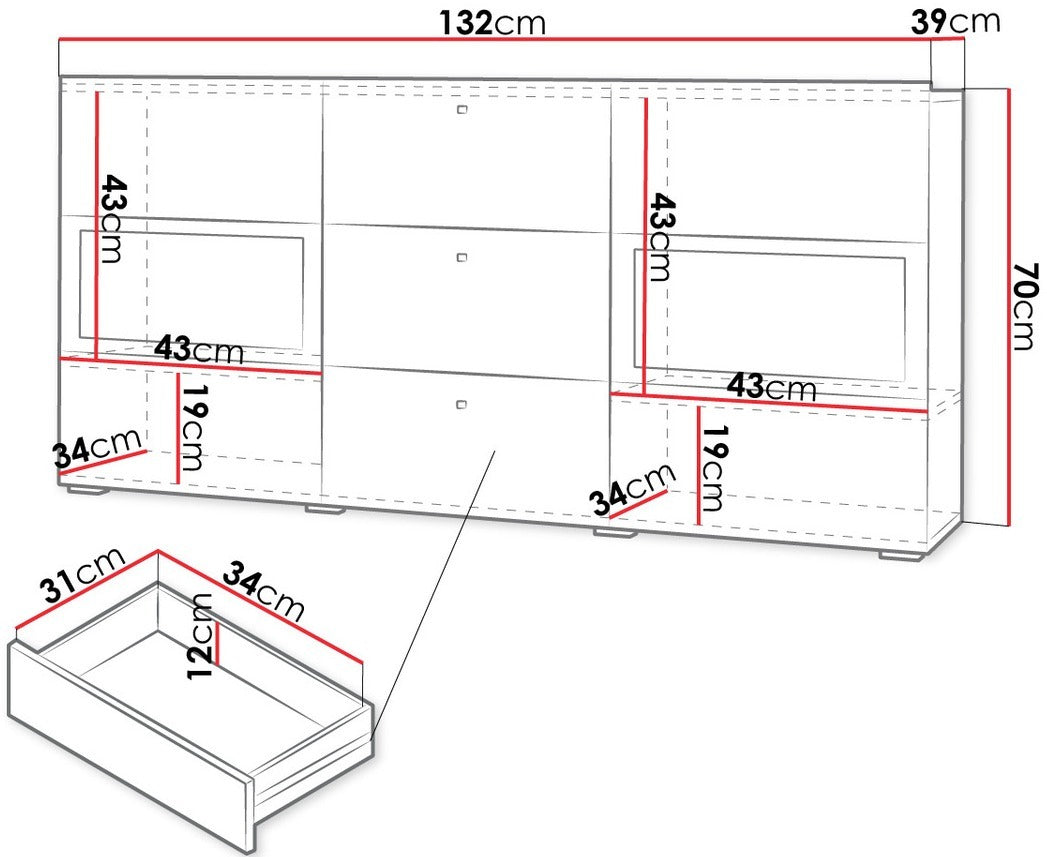 Vitrina 24E0BM26 Barasos 26, Spalva: San Remo ąžuolas