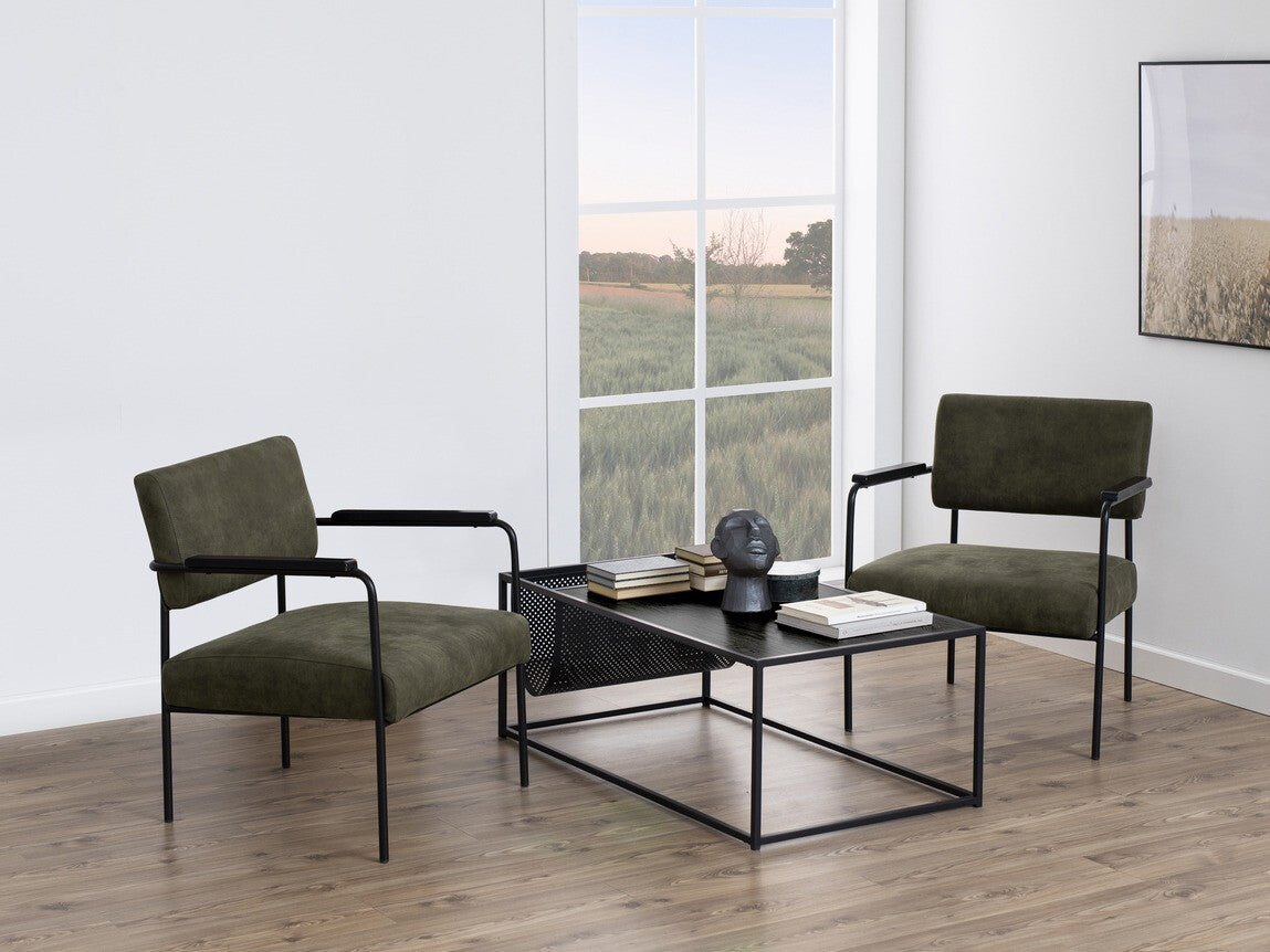 Žurnalinis staliukas Seaford 0000086766, Spalva: Juodas uosis + Juoda