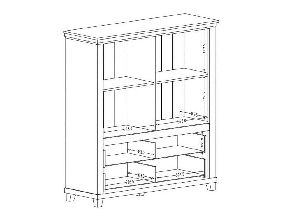 Vitrina EVORA WM46 247DJU46, Spalva: Balintas uosis + Lefkas ąžuolas