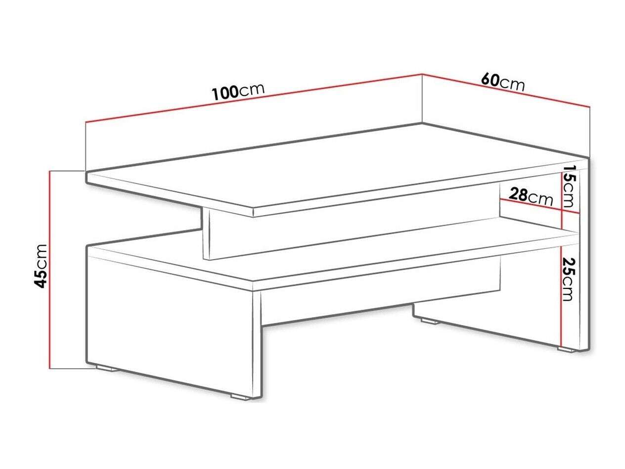 Žurnalinis staliukas 24E0BM99 Barasos 99, Spalva: San Remo ąžuolas + Juoda