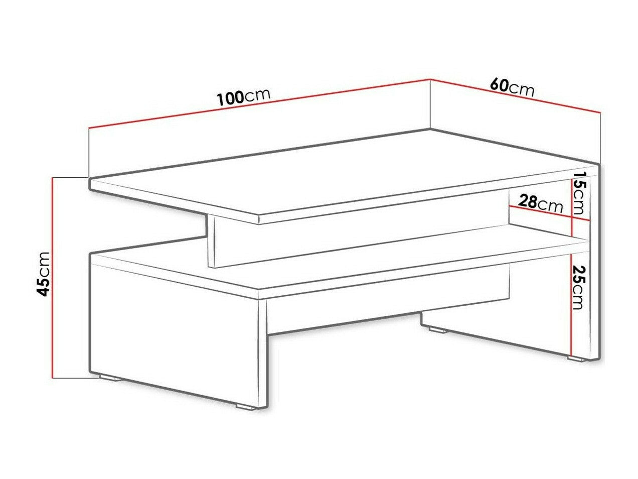 Žurnalinis staliukas 24O1BM99 Barasos 99, Spalva: Betonas + Juoda