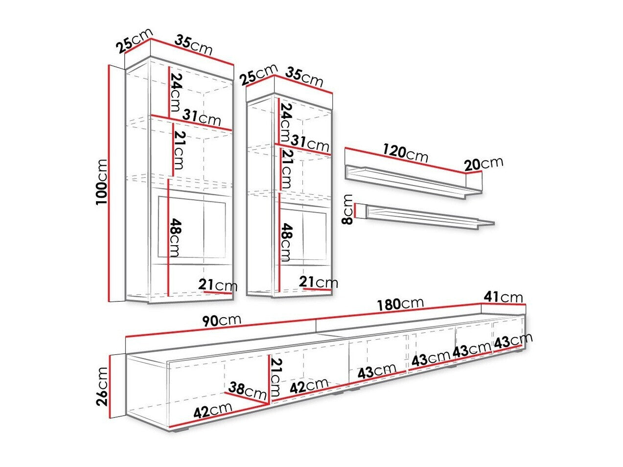 Svetainės komplektas Barasos 10 24E0BM10, Spalva: San Remo ąžuolas