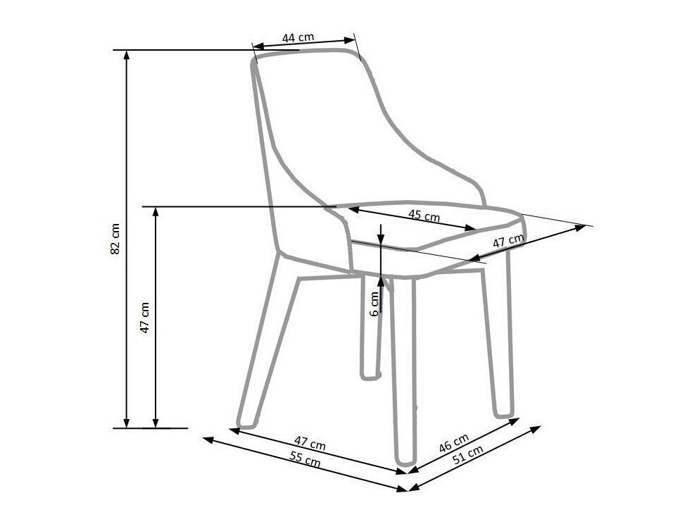 Kėdė TOLEDO, Spalva: Pilka + Sonomos ąžuolas