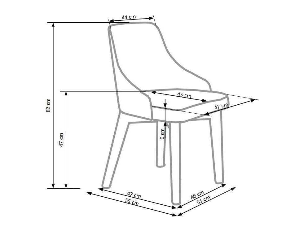 Kėdė TOLEDO, Spalva: Pilka + Balta