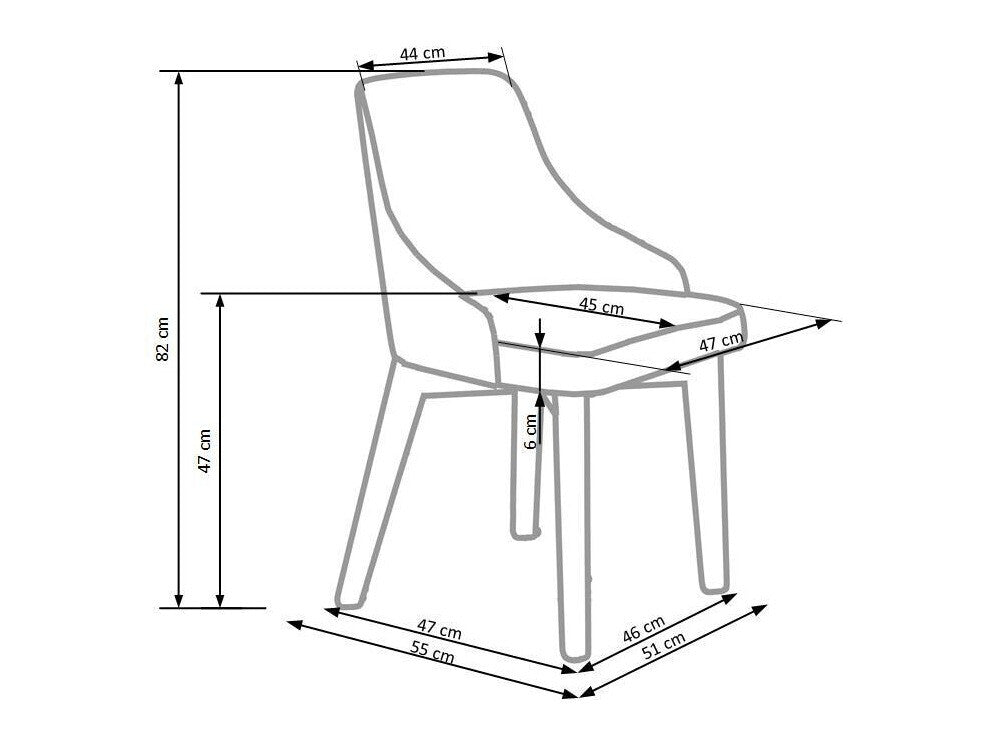 Kėdė TOLEDO, Spalva: Tamsi pilka + Ąžuolas