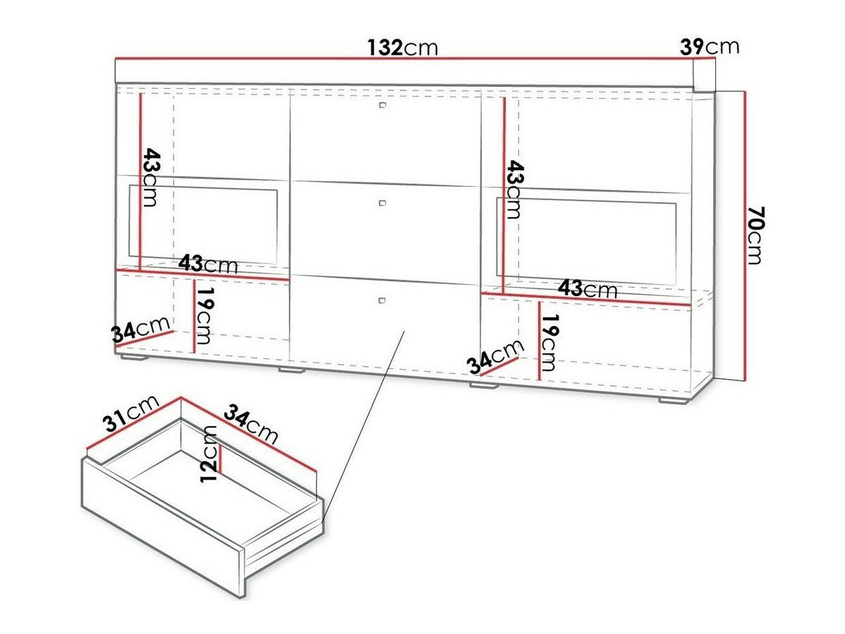 Vitrina 24Z6BM26 Barasos 26, Spalva: Graikinis riešutas + Tamsi ruda