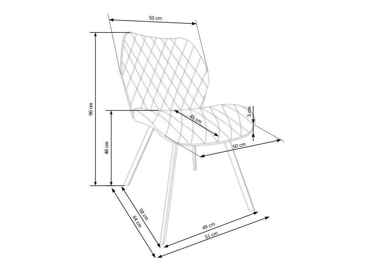 Kėdė K360 V-CH-K/360-KR-BEŻOWY, Spalva: Beige