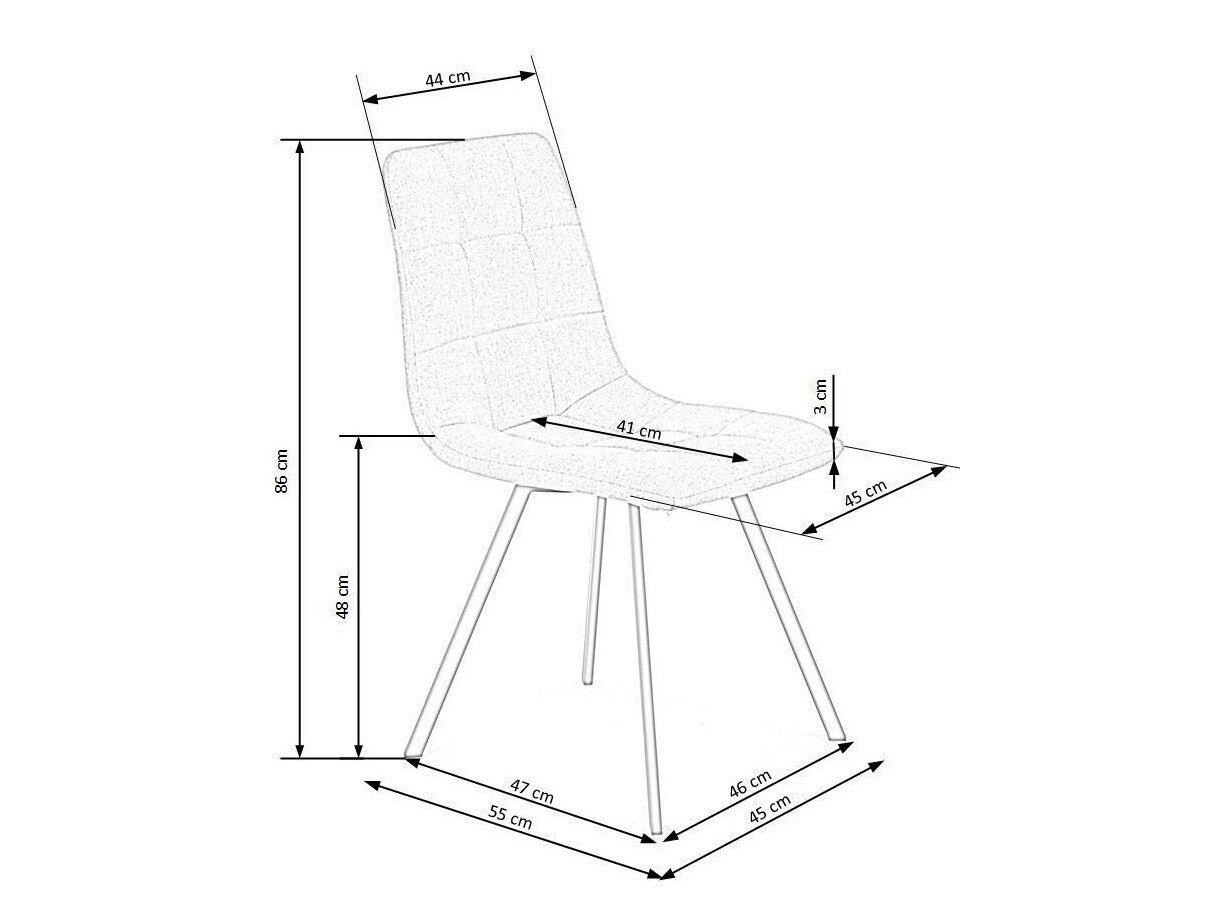 Kėdė K402 V-CH-K/402-KR-BEŻOWY, Spalva: Beige + Juoda