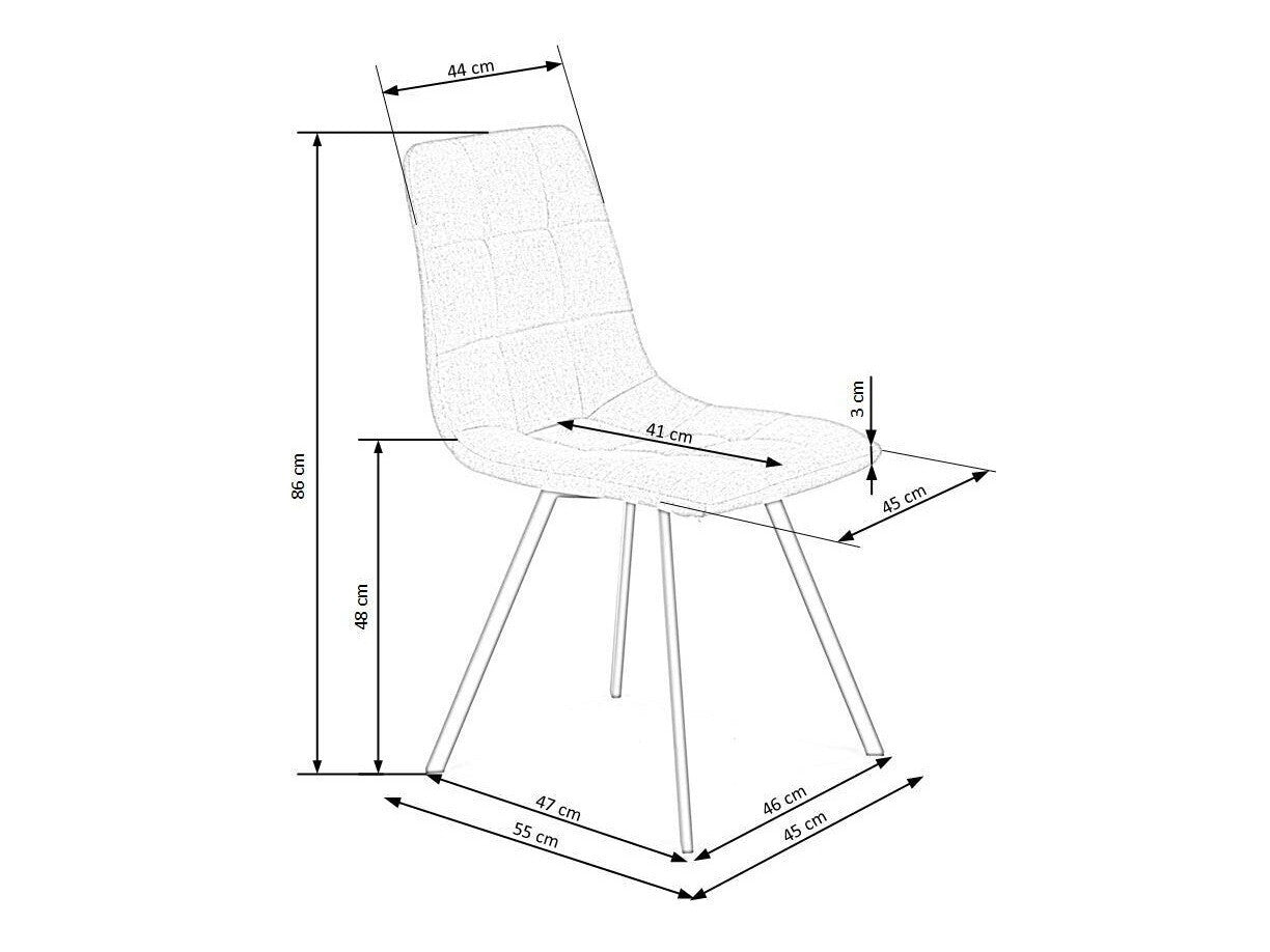 Kėdė K402 V-CH-K/402-KR-POPIEL, Spalva: Pilka + Juoda