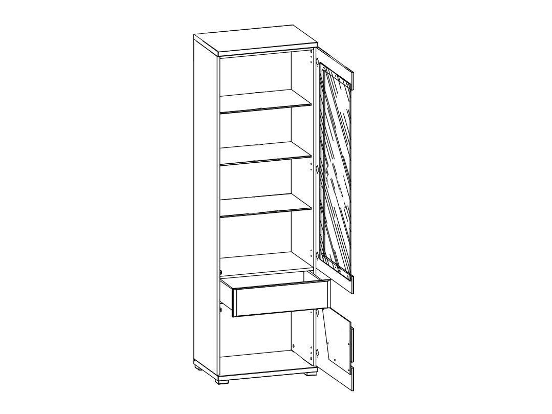 Vitrina Tes TS5, Variantas: Dešininis, Spalva: Riešutas