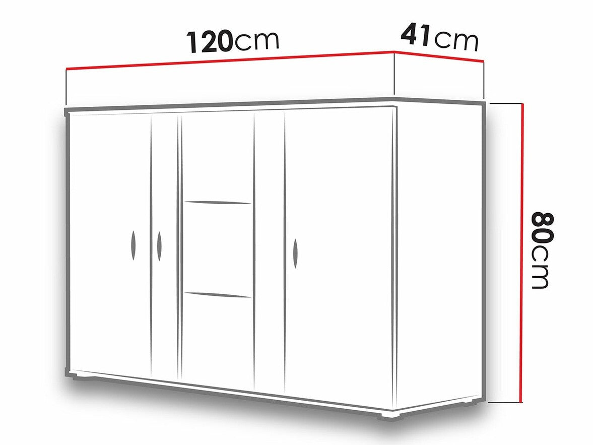 Vitrina Soho B7 (Boho B7), Spalva: Balta + Blizgi balta, LED apšvietimas: Balta