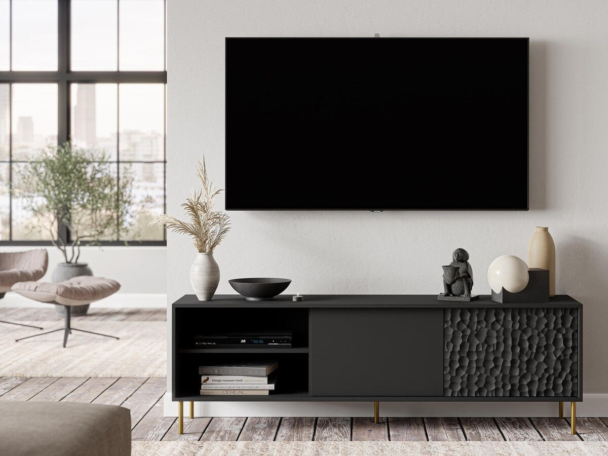 Tv staliukas BULLET RTV-1 TV stand, juoda / auksas V-PL-BULLET-RTV-1