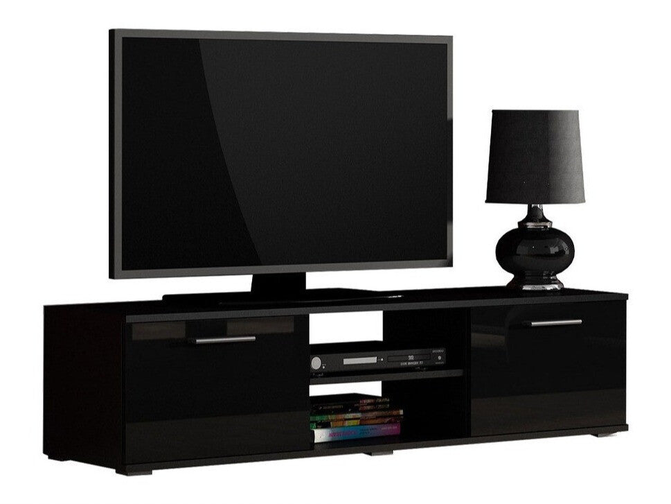 Tv staliukas Soho RTv 140 (RTv 140 Boho B4), Spalva: Juoda + Blizgi juoda