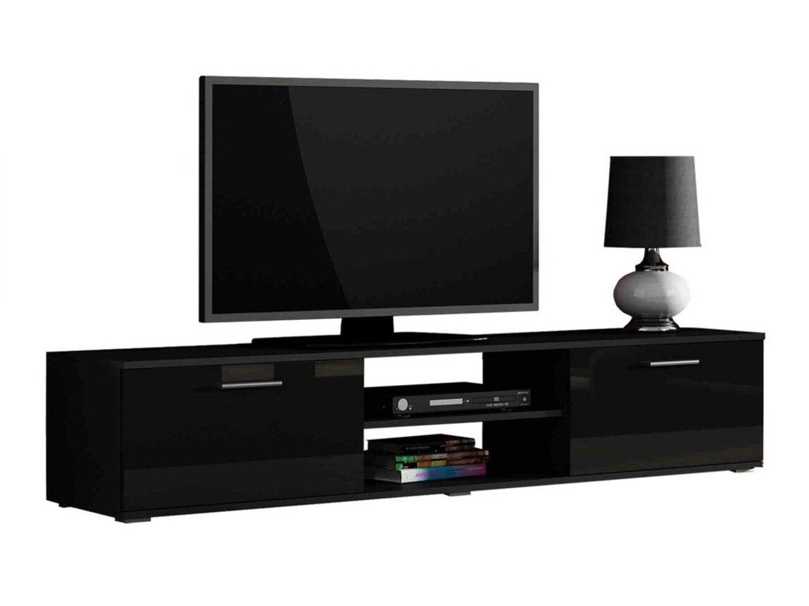 Tv staliukas Soho RTv 180 (RTv 180 Boho B3), Spalva: Juoda + Blizgi juoda