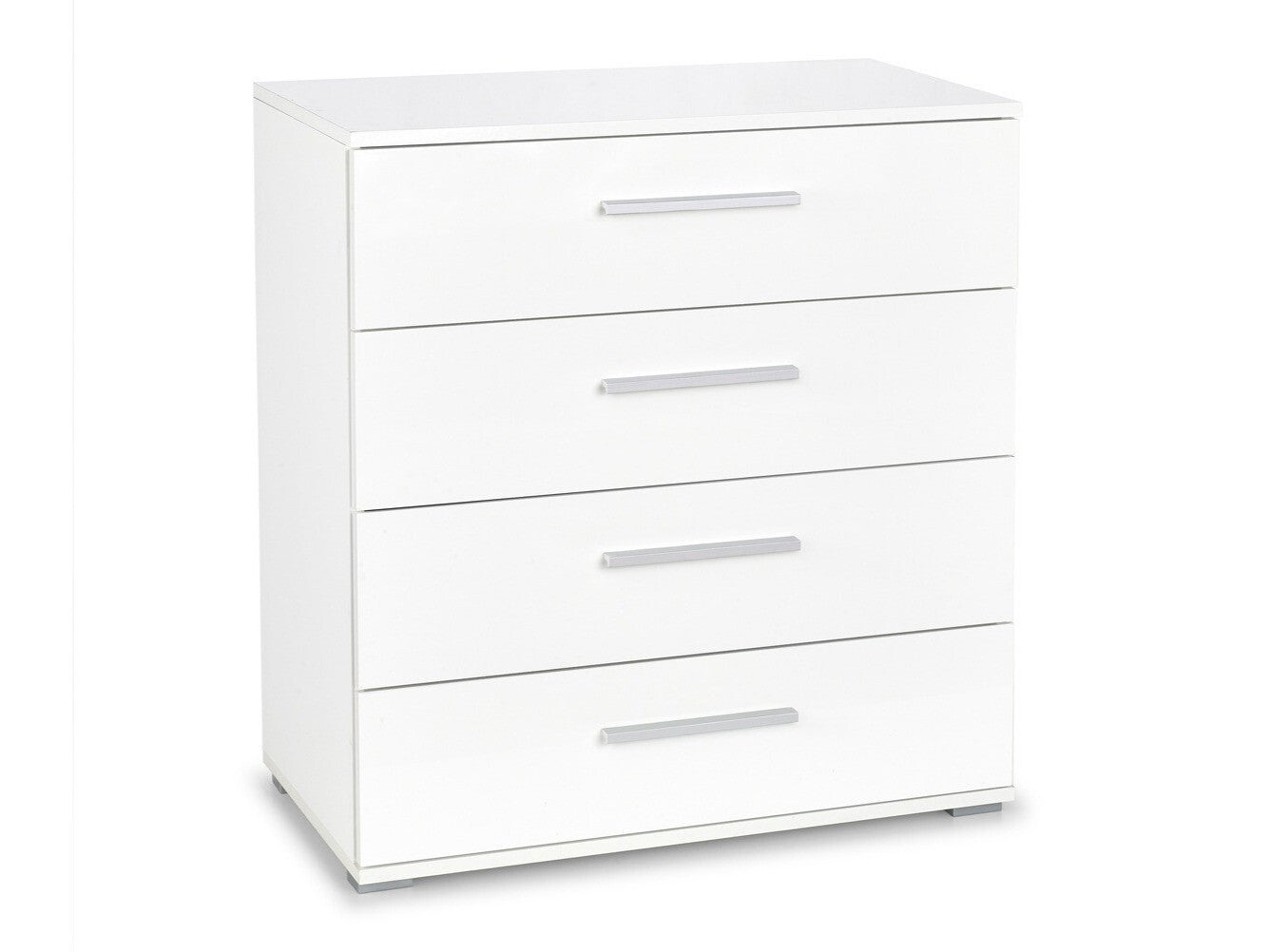 Komoda Lima KM-3, Spalva: Balta + Blizgi balta