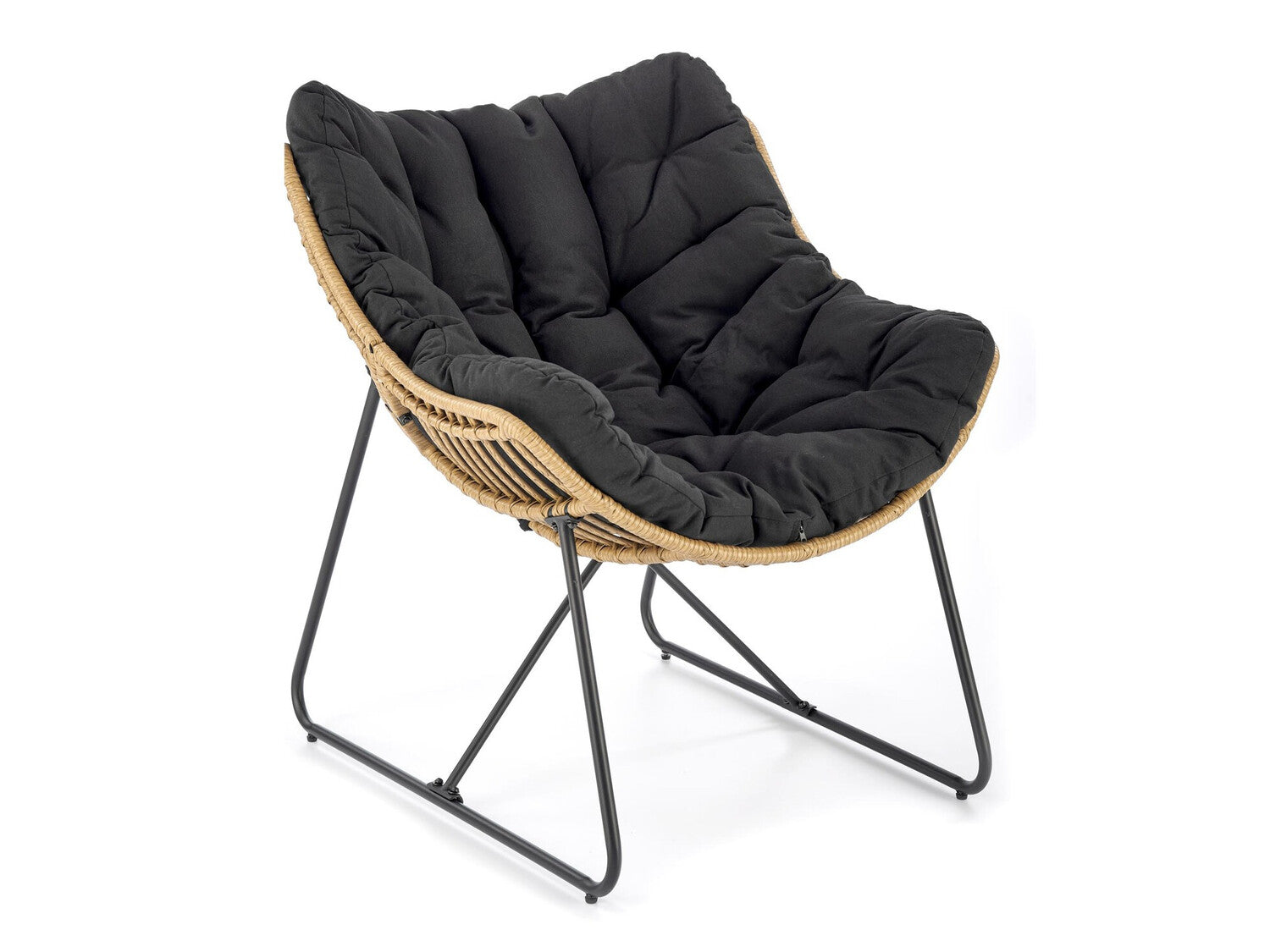 Fotelis WHISPER leisure kėdė, juoda / natural V-CH-WHISPER-FOT