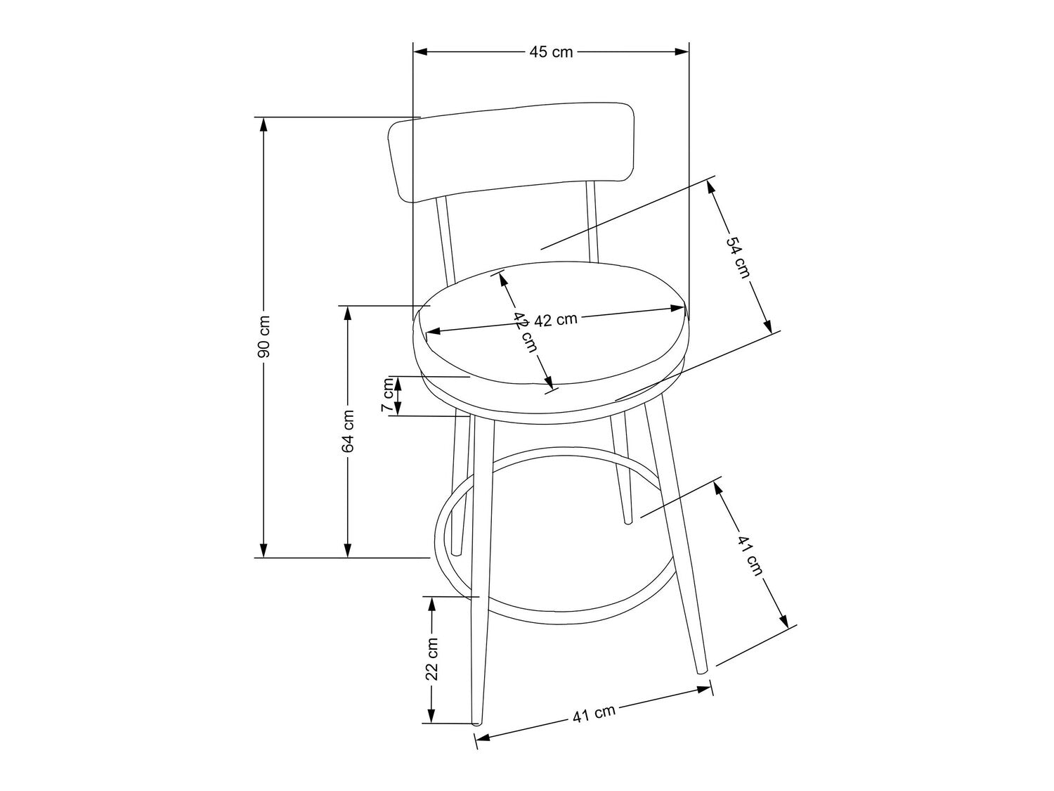 Pusbario kėdė H115 baro kėdė, juoda / auksas V-CH-H/115-CZARNY Spalva: Juoda + Auksinė