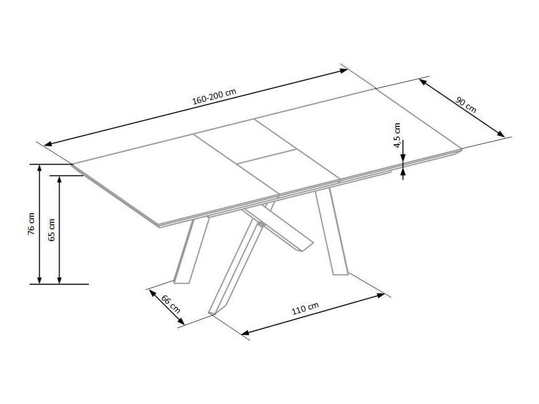 Stalas CAPITAL, Stalo ilgis: 160 cm