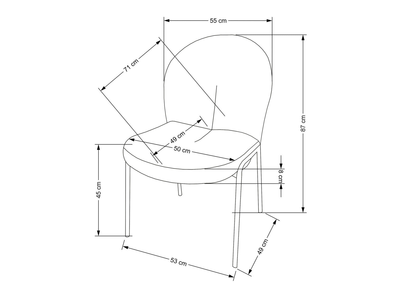 Kėdė K507 kėdė, kreminėy V-CH-K/507-KR
