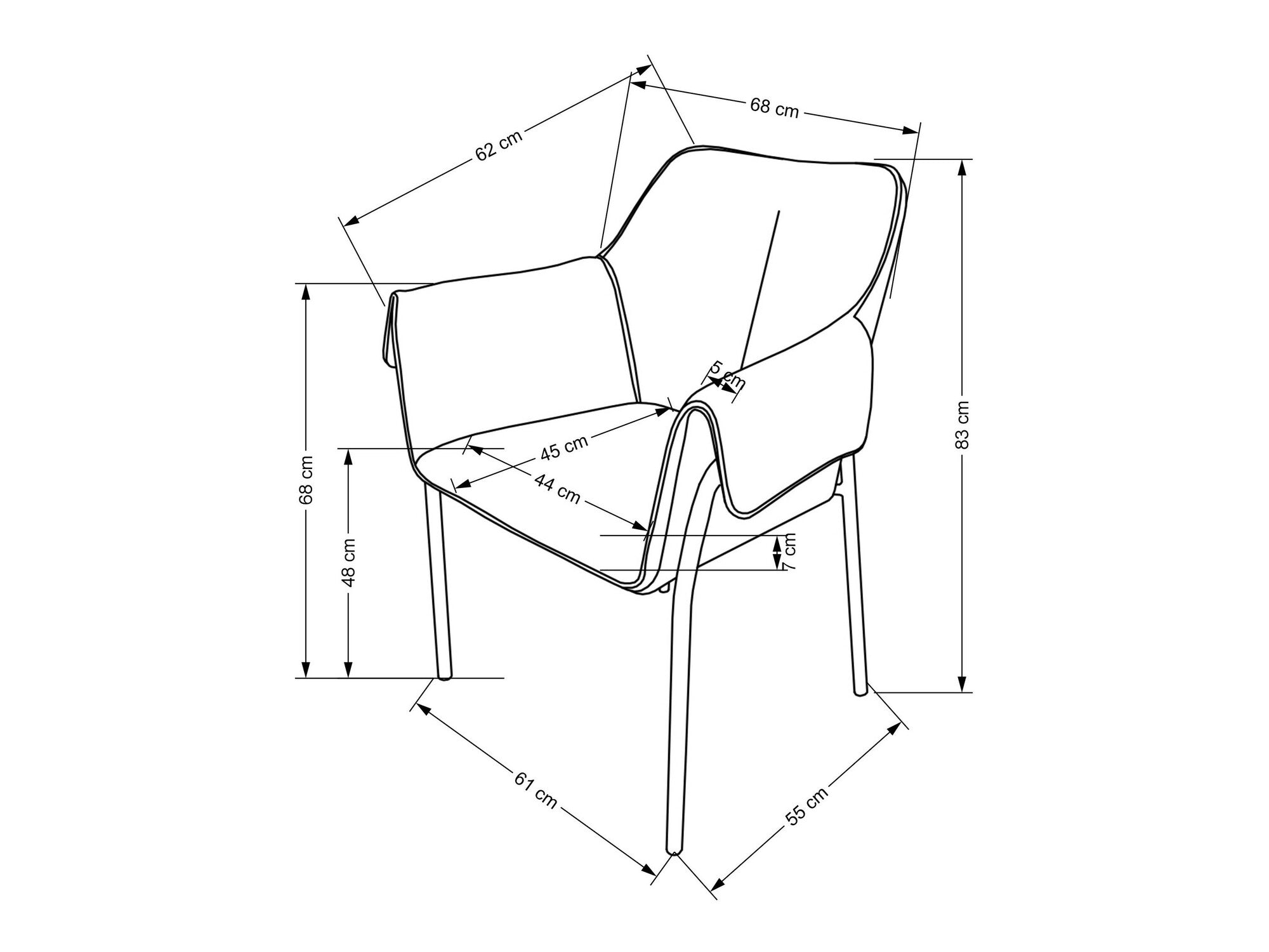 Kėdė K522 kėdė, pilka V-CH-K/522-KR-POPIELATY