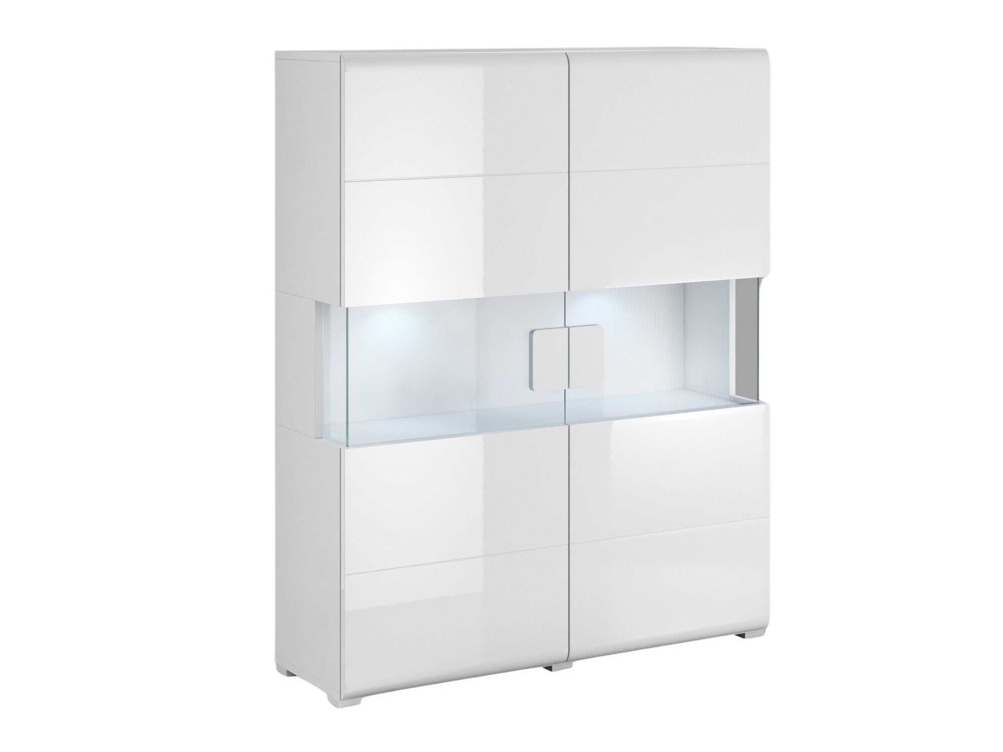 Vitrina Toledo 42 2498DW42, Spalva: Balta + Blizgi balta