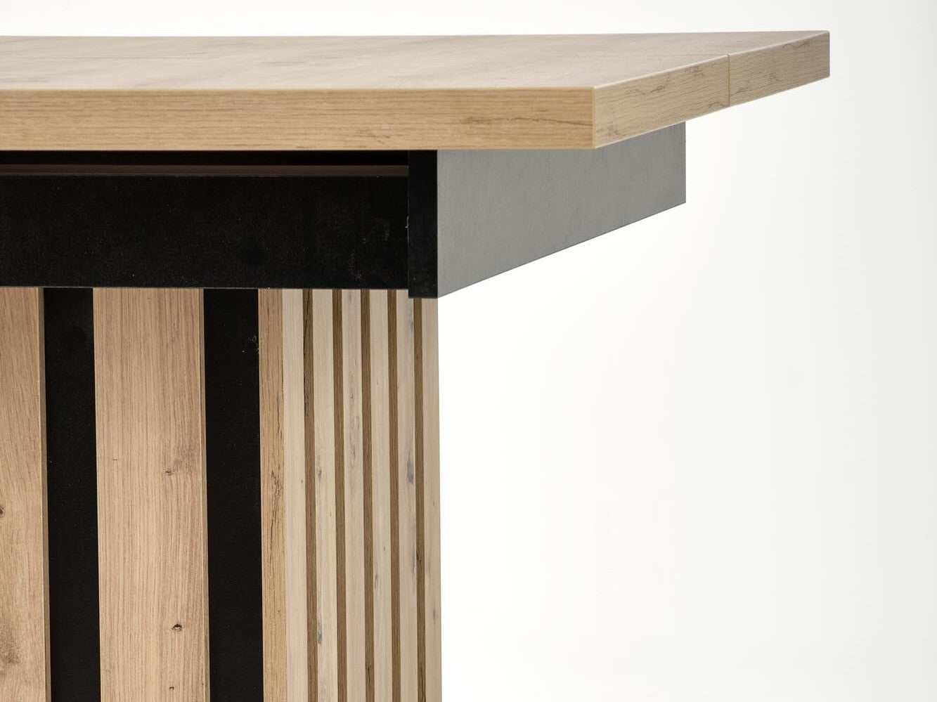 Stalas LAMELLO extension stalas, artisan ąžuolas / juoda V-PL-LAMELLO-ST-160/210