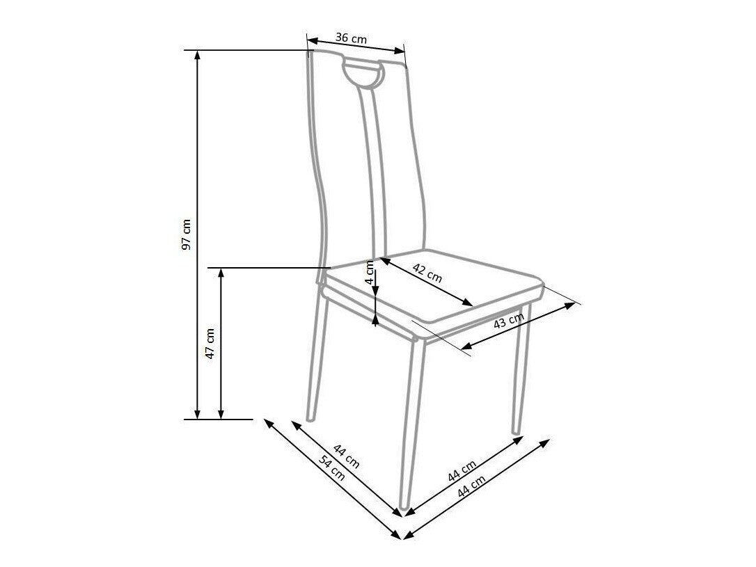 Kėdė K-202 V-CH-K/202-KR-CAPPUCINO, Spalva: Kapučino