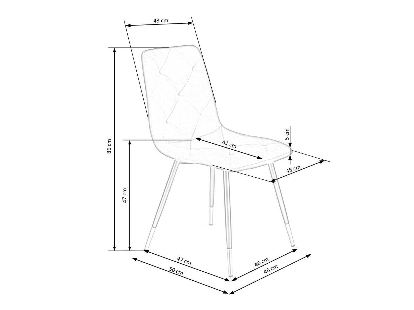 Kėdė K438 V-CH-K/438-KR-POPIELATY, Spalva: Pilka