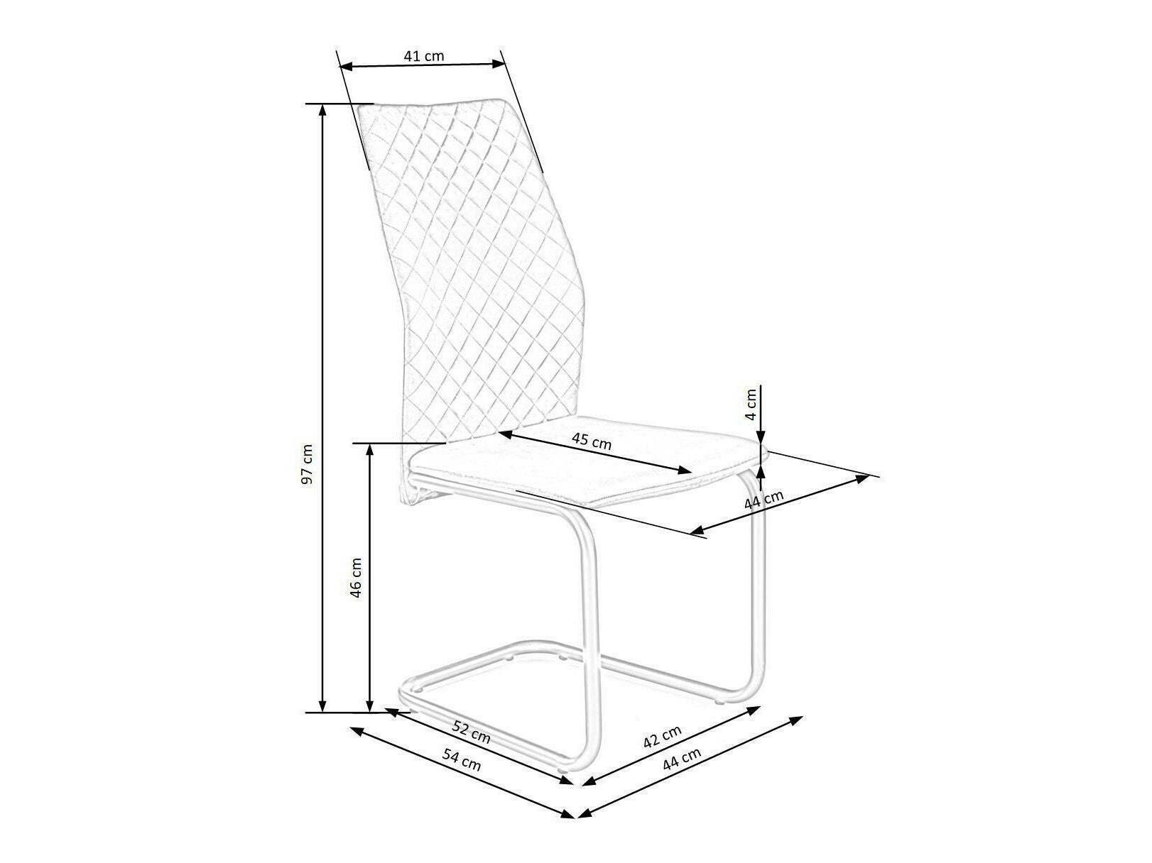 Kėdė K444 kėdė color: pilka V-CH-K/444-KR-POPIELATY (Pilka)