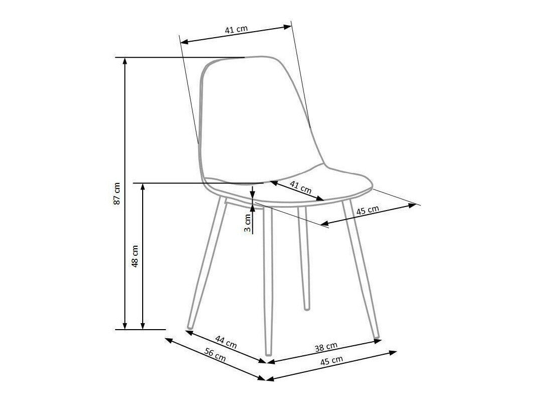 Kėdė K417 V-CH-K/417-KR-CYNAMONOWY, Spalva: Oranžinė