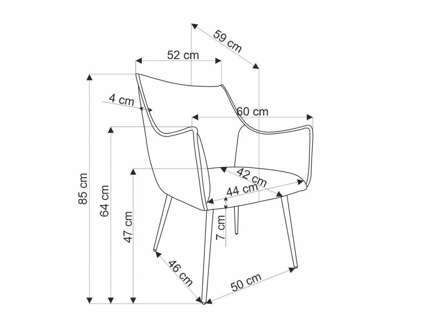 Kėdė K559 kėdė, pilka V-CH-K/559-KR-POPIELATY (Pilka)