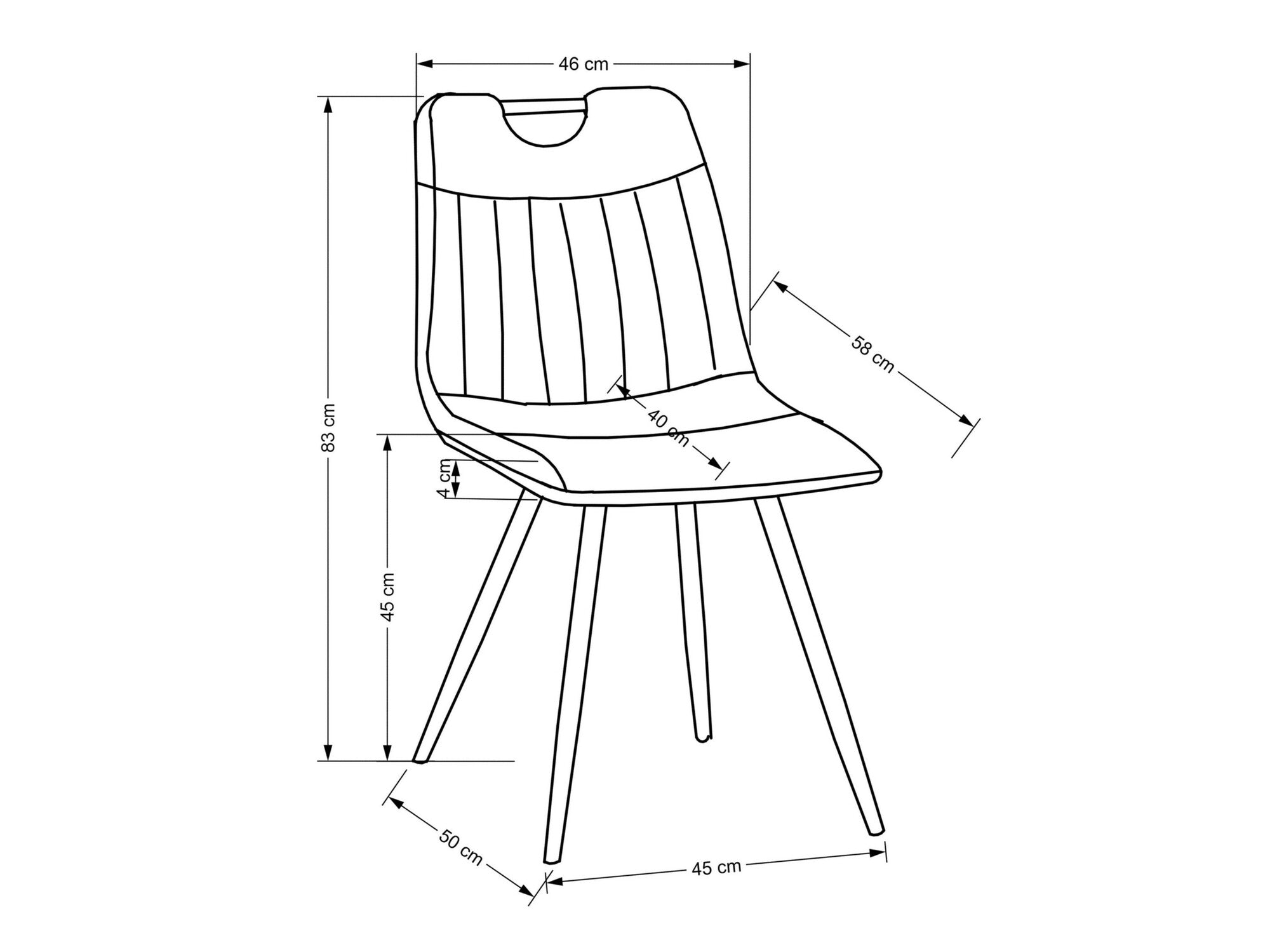 Kėdė K521 kėdė, pilka V-CH-K/521-KR-POPIELATY (Pilka)