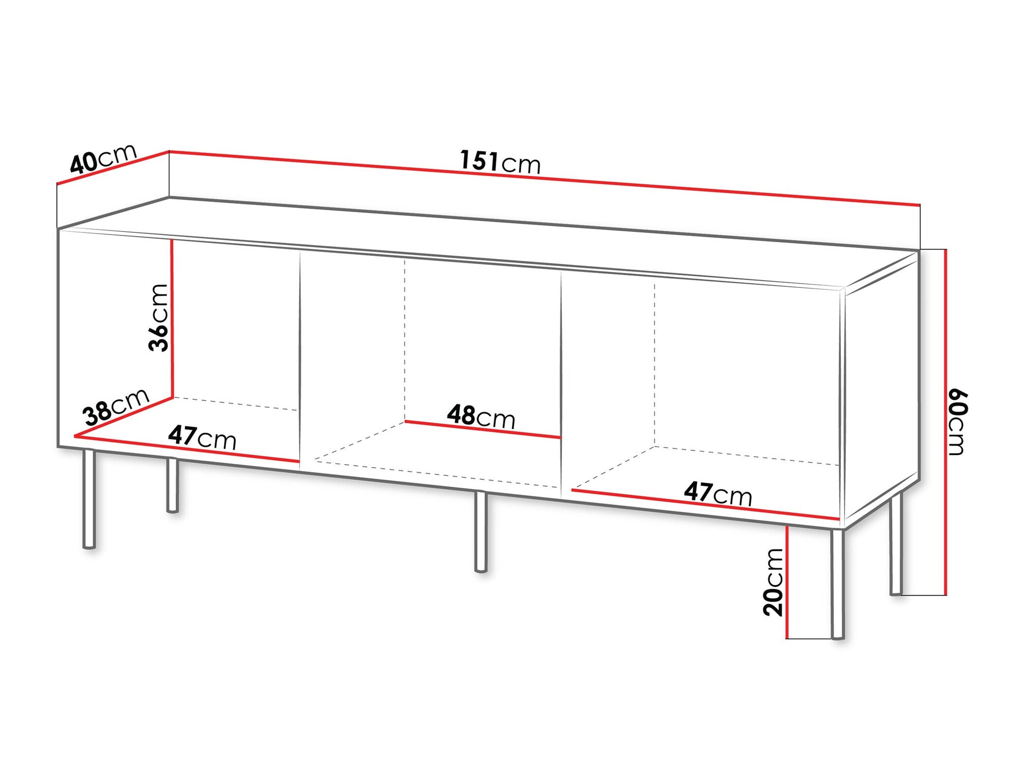 TV staliukas Szafka RTV ISLA 150 3D, Spalva: Beige