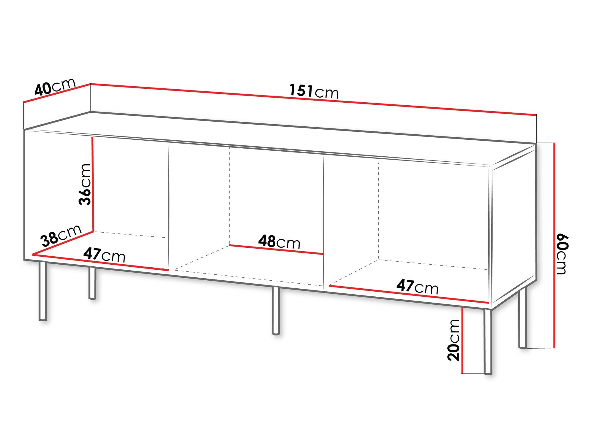 TV staliukas Szafka RTV SIENA 150 3D, Spalva: Beige