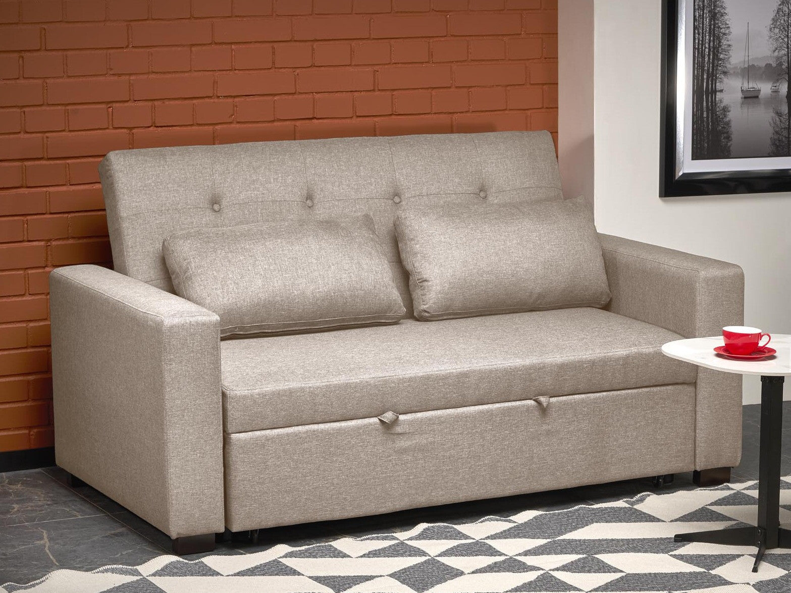Sofa lova PAULINIO folding sofa color: smėlio V-CH-PAULINIO-SOFA-BEŻOWY (Beige)