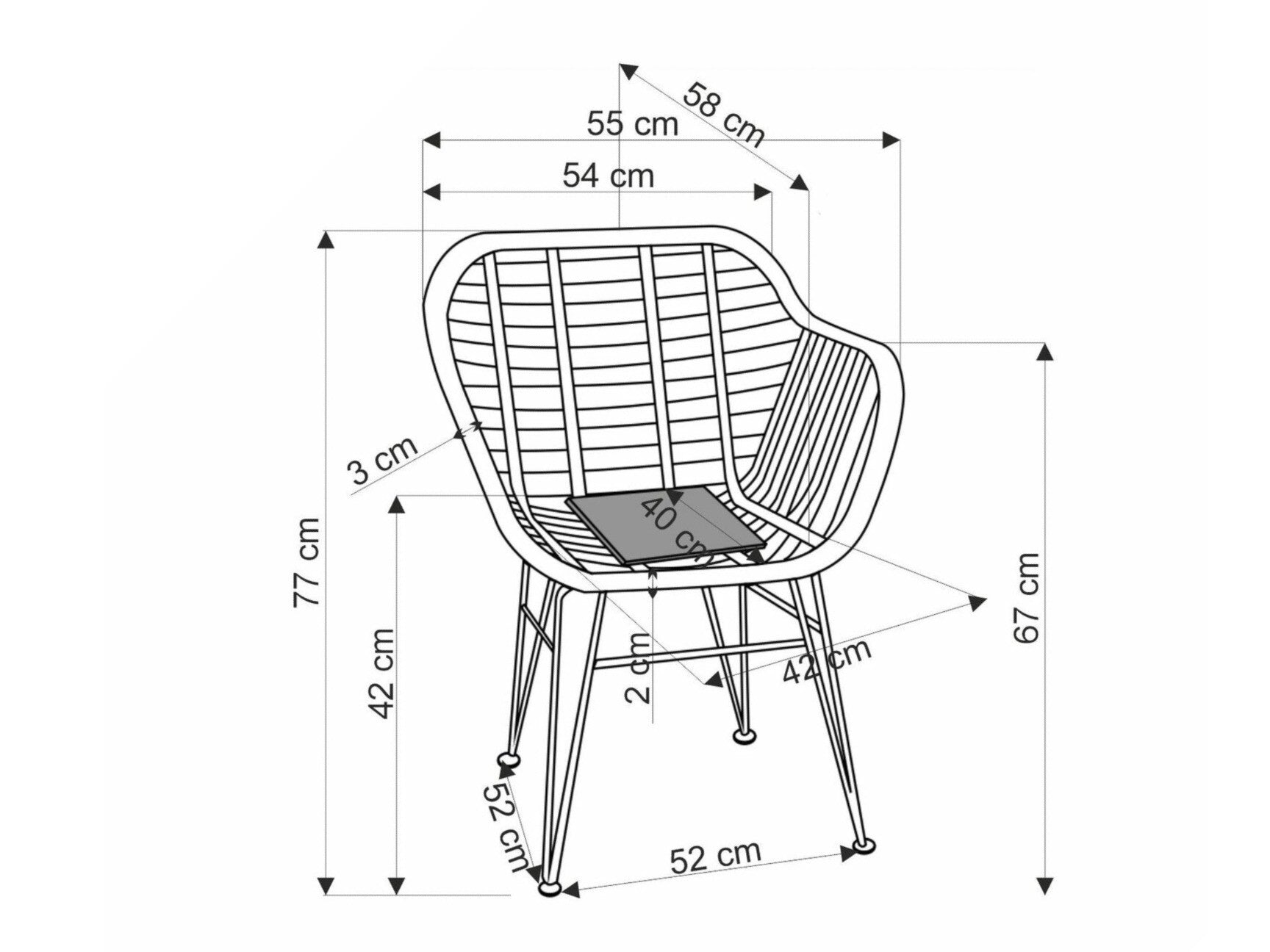 Kėdė K541 kėdė, natural / pilka V-CH-K/541-KR