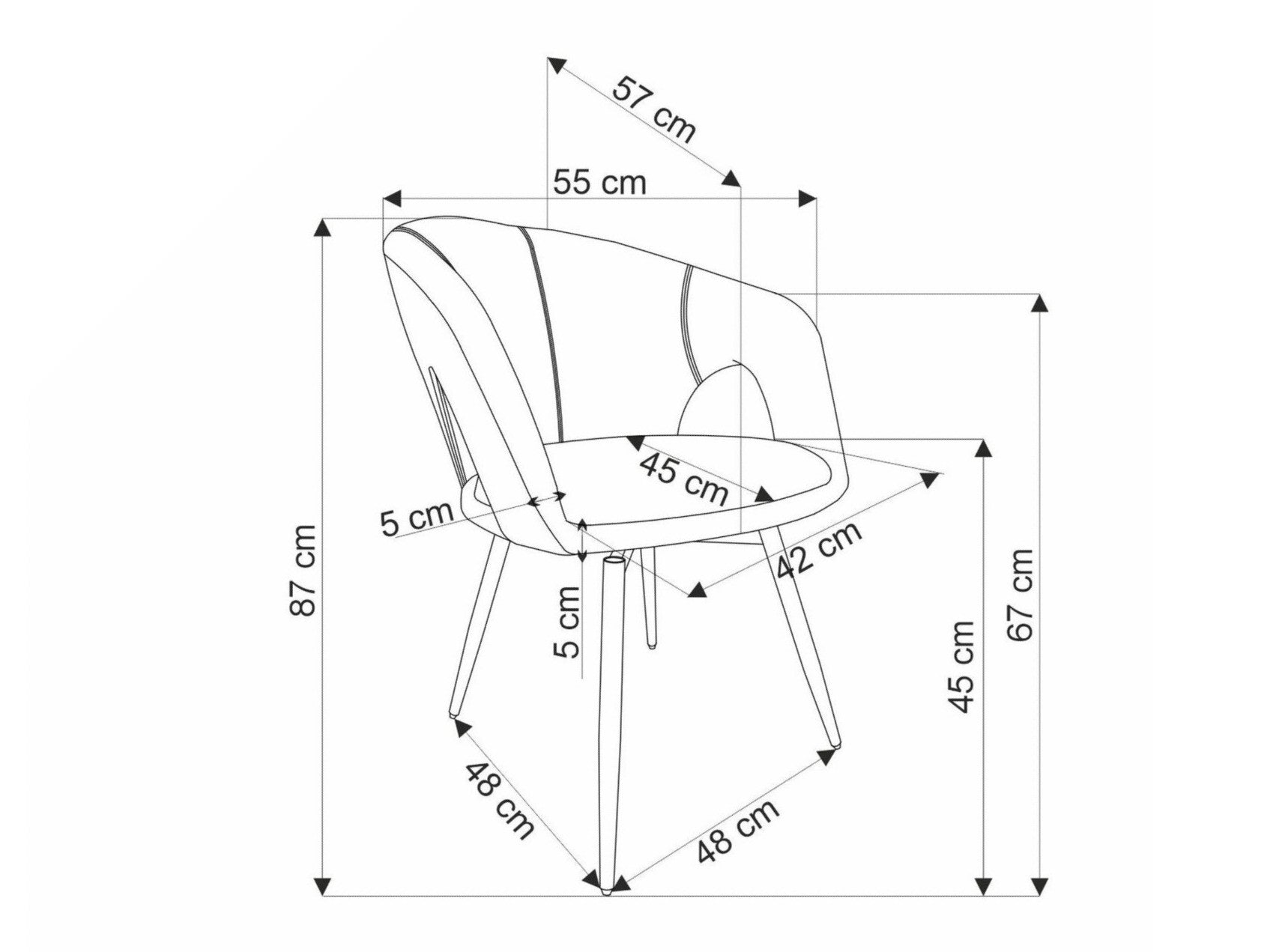 Kėdė K550 kėdė, pilka V-CH-K/550-KR-POPIELATY