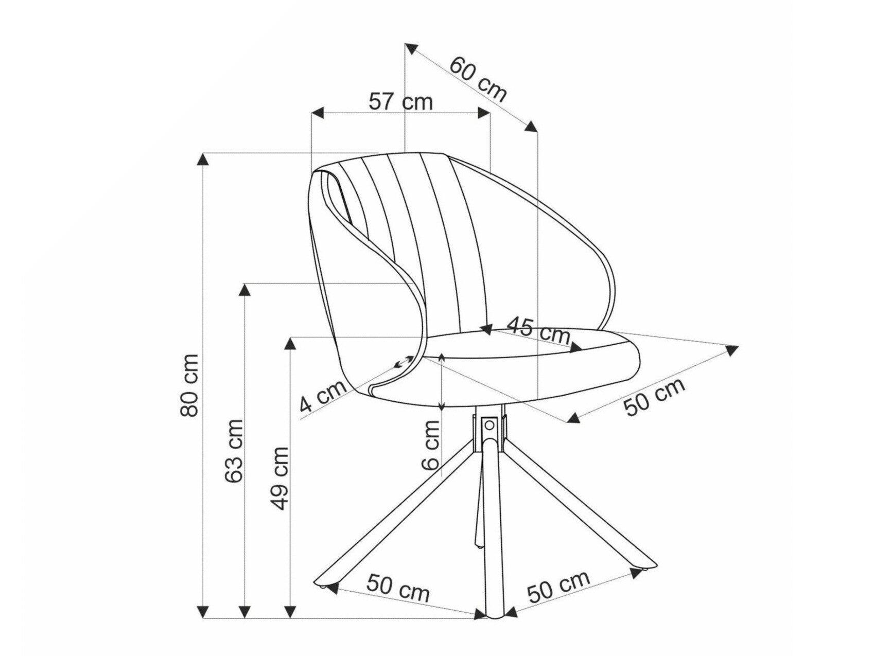 Kėdė K533 kėdė, juoda / pilka V-CH-K/533-KR-POPIELATY (Pilka)