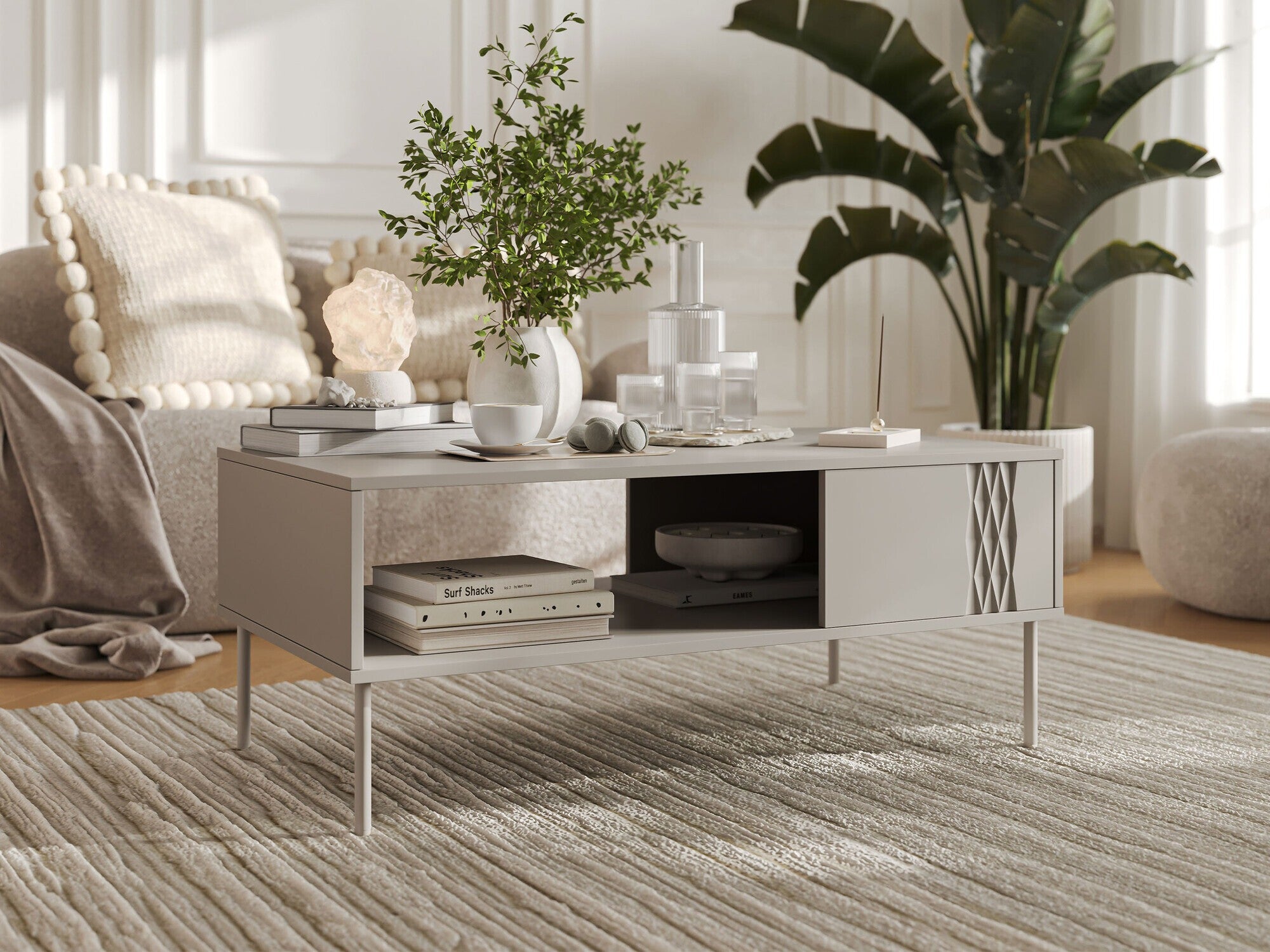 Žurnalinis staliukas Ława TRESSE, Spalva: Beige