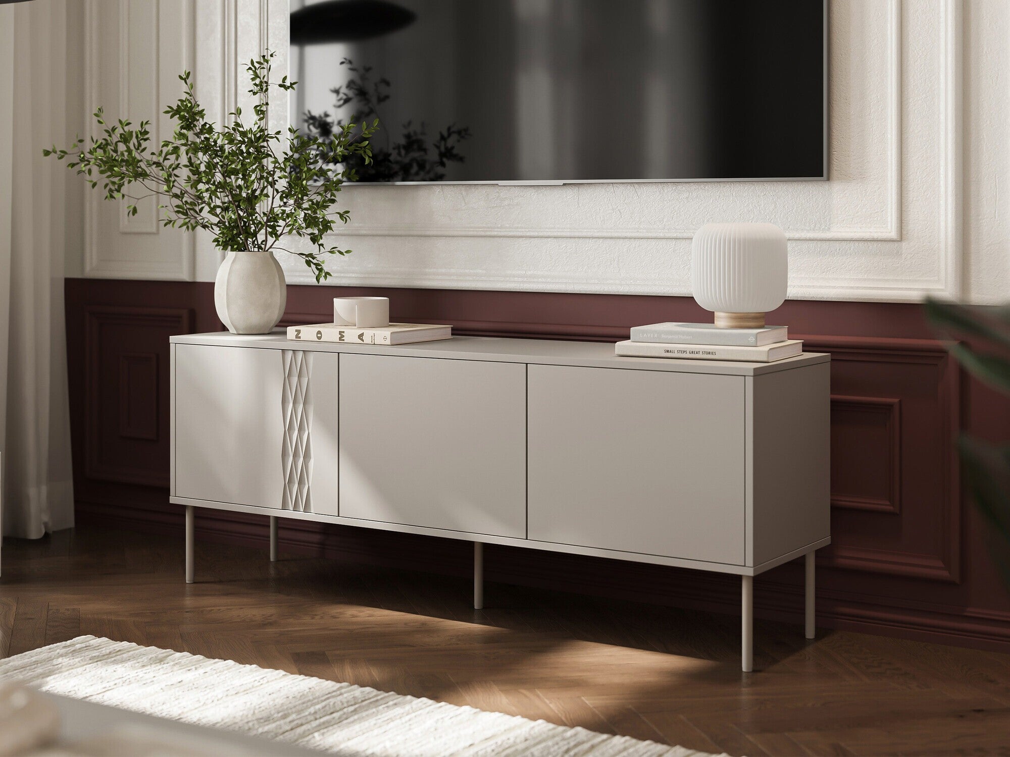 TV staliukas TRESSE 150 3D, Spalva: Beige