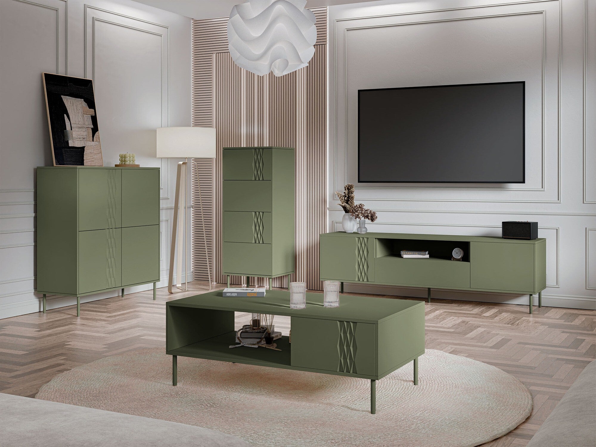 TV staliukas TRESSE 150 3D, Spalva: Žalia