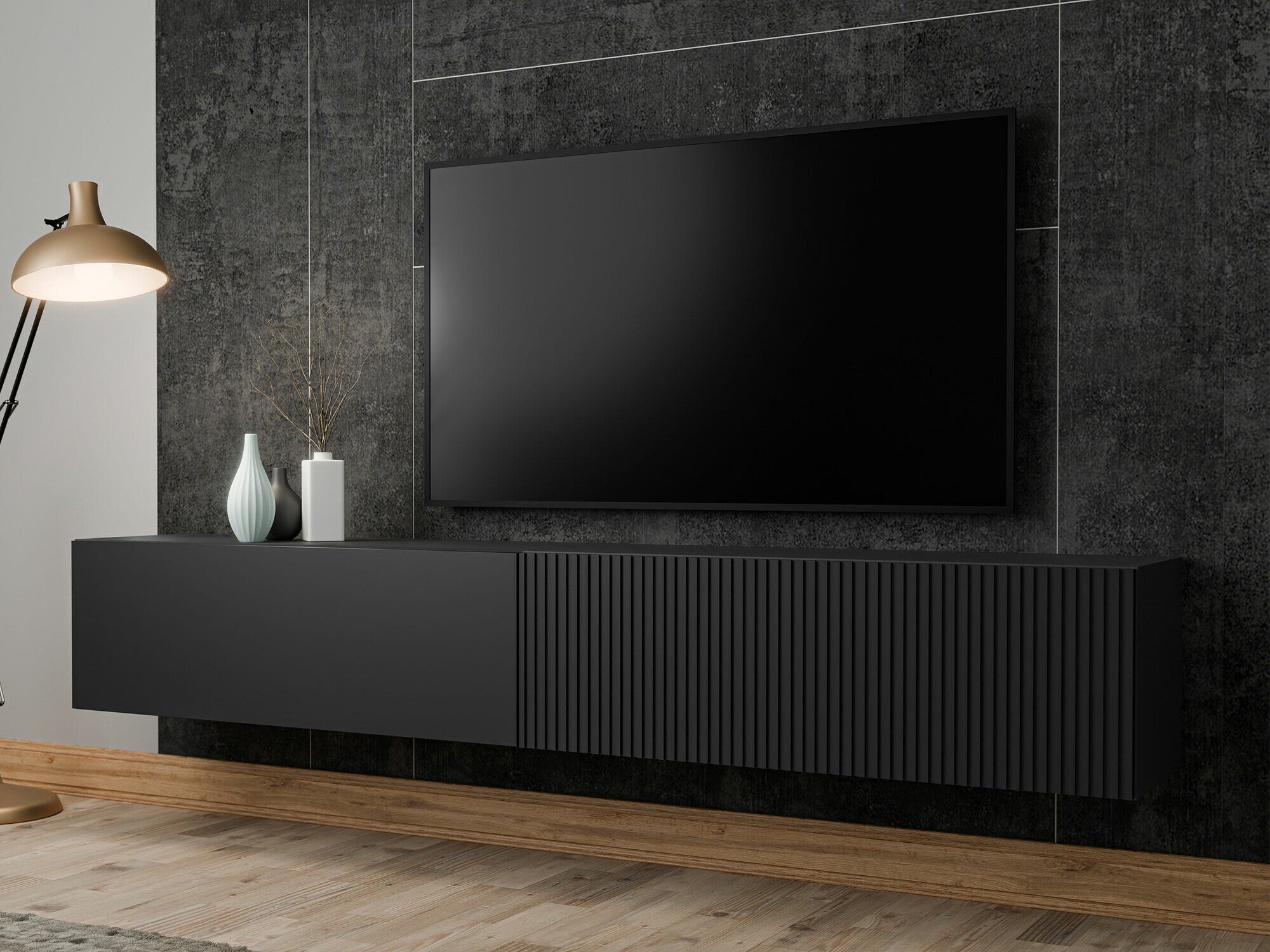 TV staliukas Szafka RTV CAPITAL Czarny 5903211399671 (Juoda)