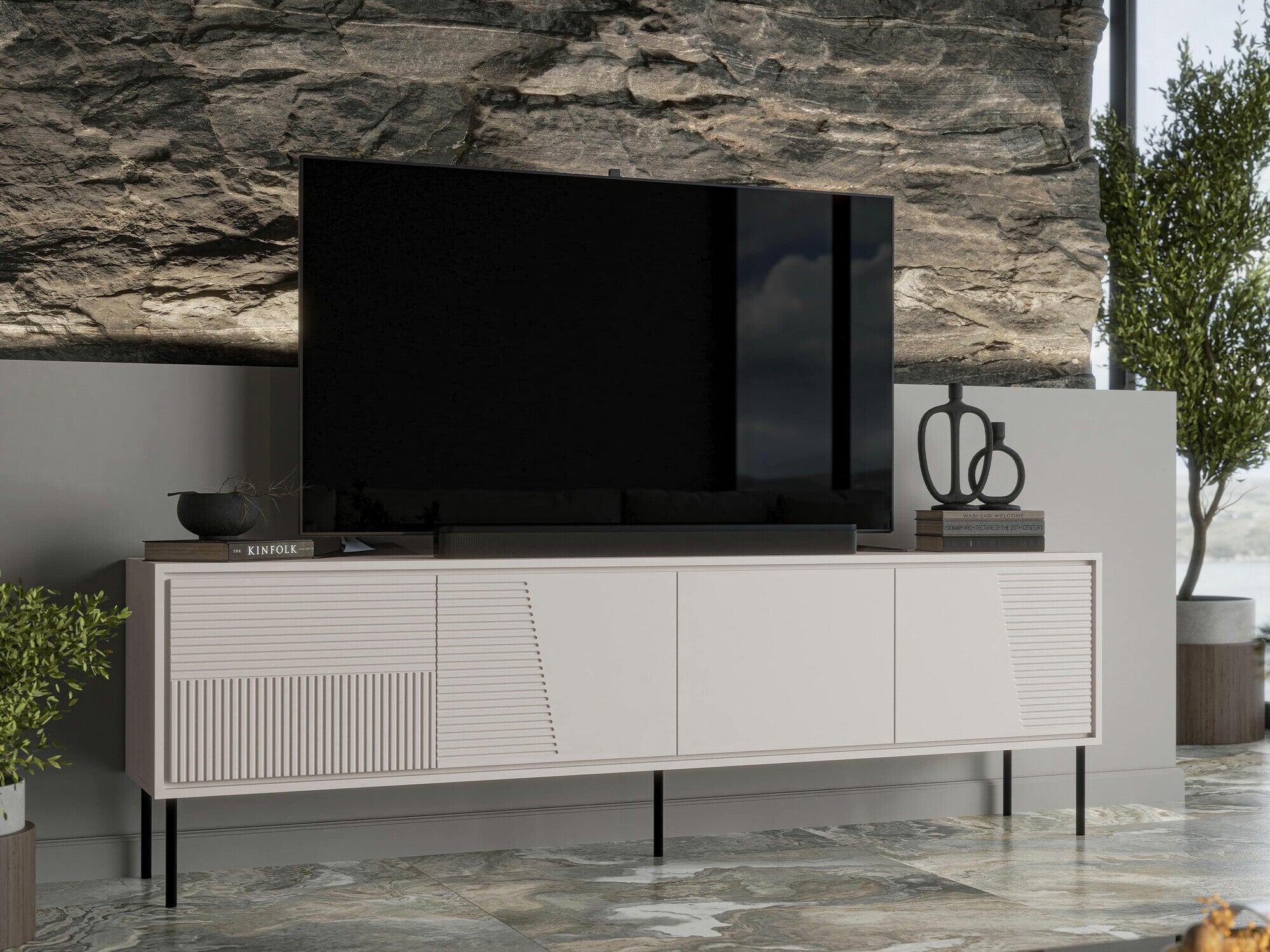 TV staliukas Szafka RTV ABI 200 4D Kaszmir mat 5903211362132 (Kašmyras)