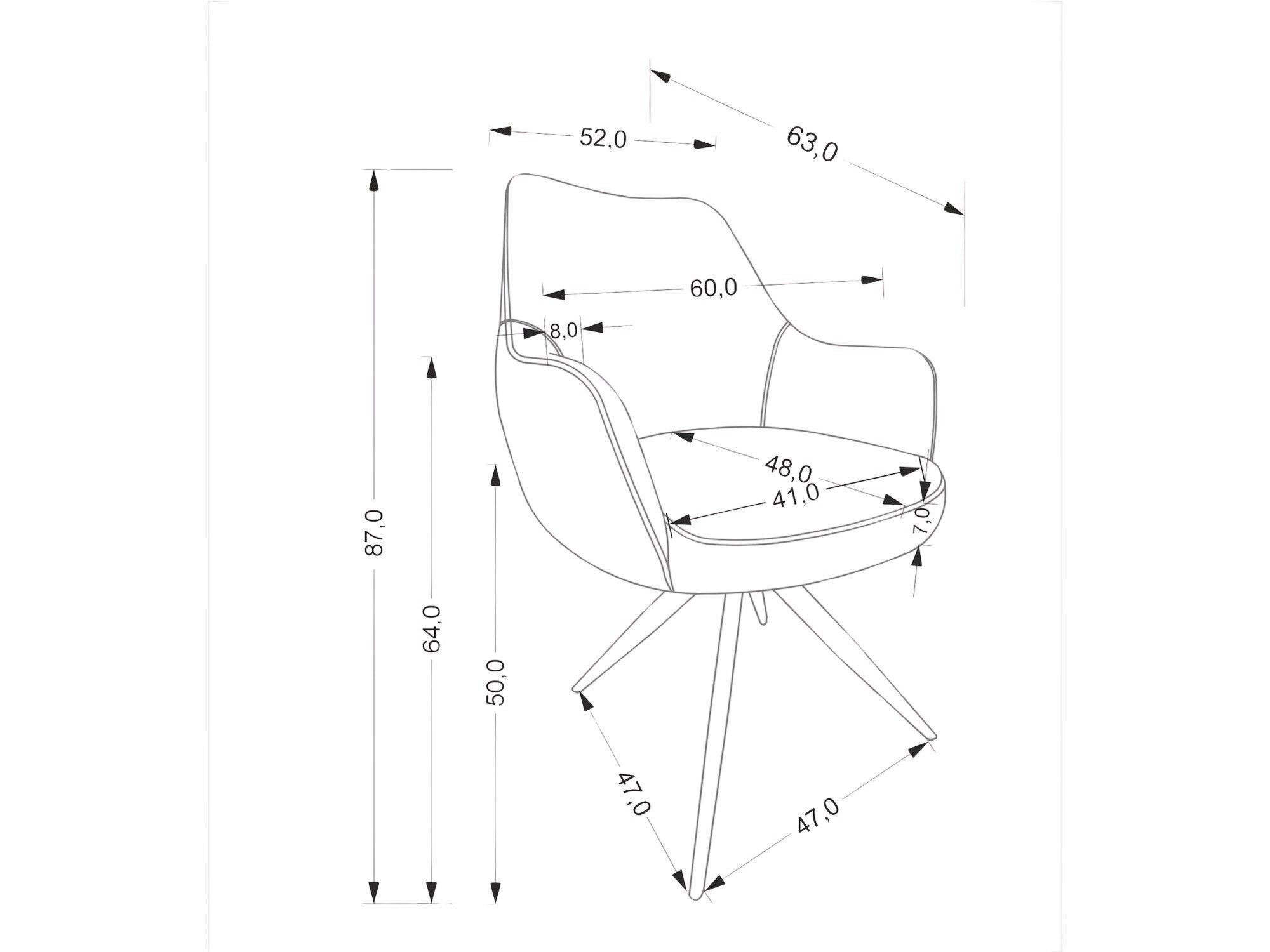 Kėdė K564 kėdė, pilka V-CH-K/564-KR-POPIELATY (Pilka)
