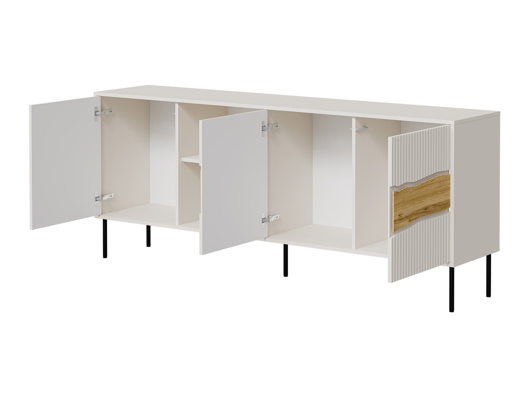 Spintelė Komoda INSERTO 190 3D1W (Juoda + Votan ąžuolas)