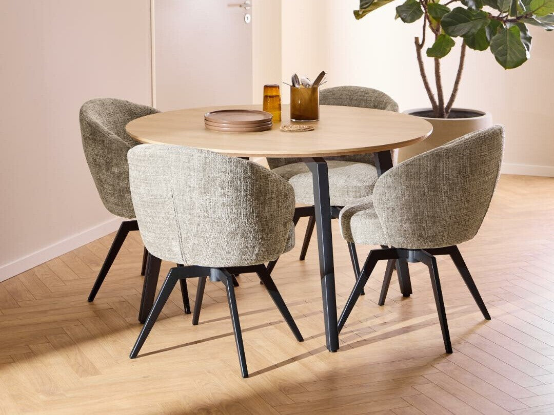 Kėdė Darlene dining kėdė with armrest 0000109363, Spalva: Šviesi pilka